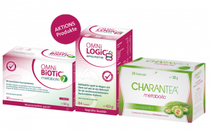 OMNi-BiOTiC metabolic, OMNi-LOGiC APFELPEKTIN und CHARANTEA metabolic Lemongrass-Mint